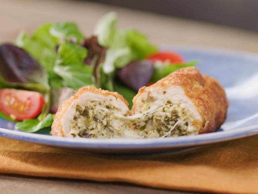 Low-Carb Baked Chicken Stuffed with Pesto and Cheese
